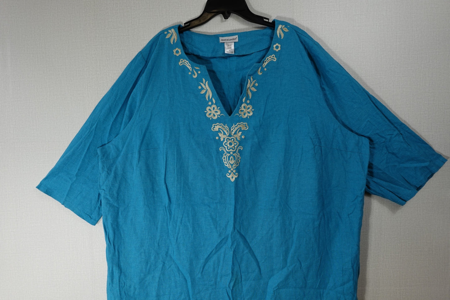 Jessica London, SHORT SLEEVED TOP, 28, Linen, Rayon