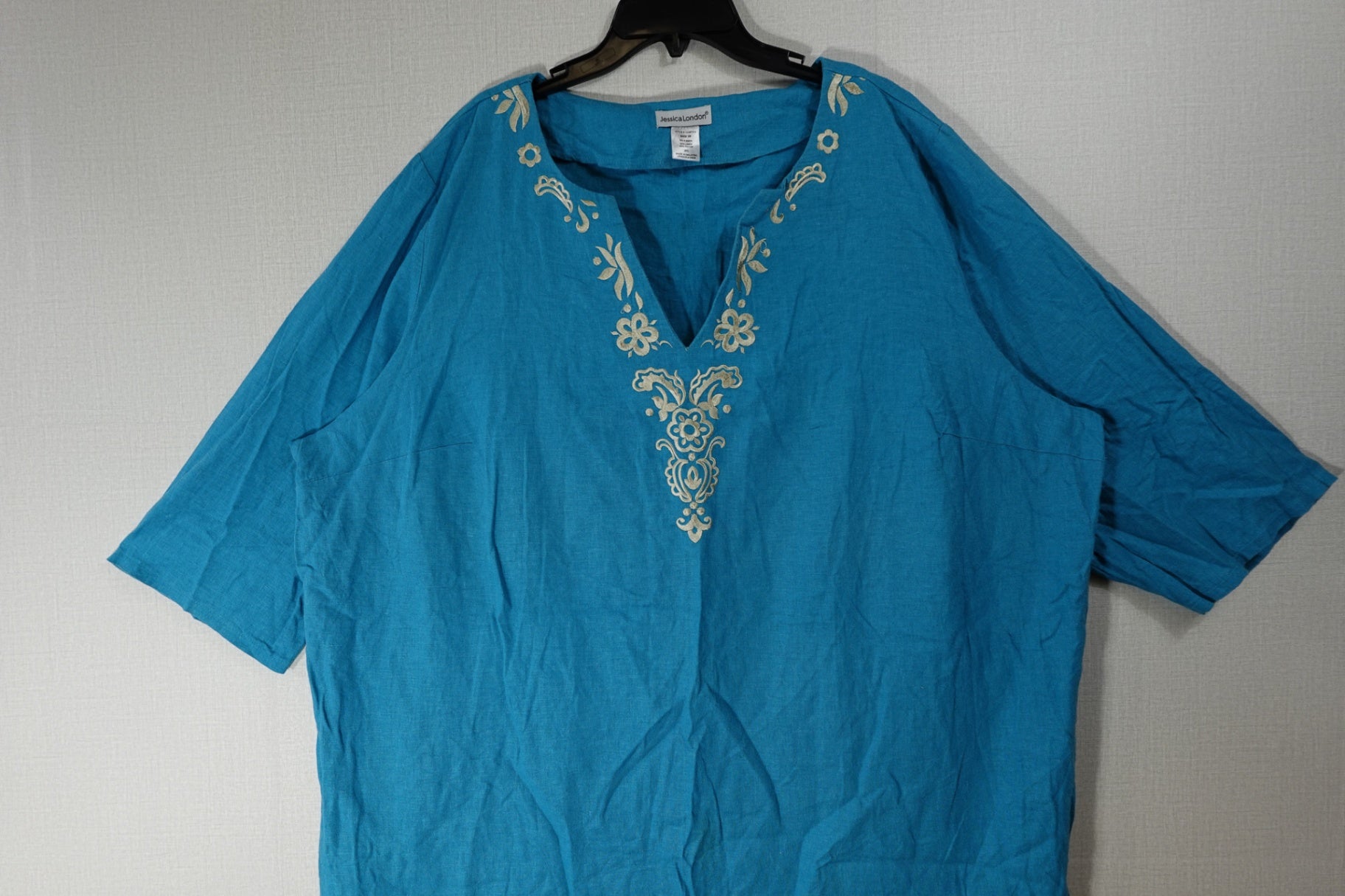 Jessica London, SHORT SLEEVED TOP, 28, Linen, Rayon