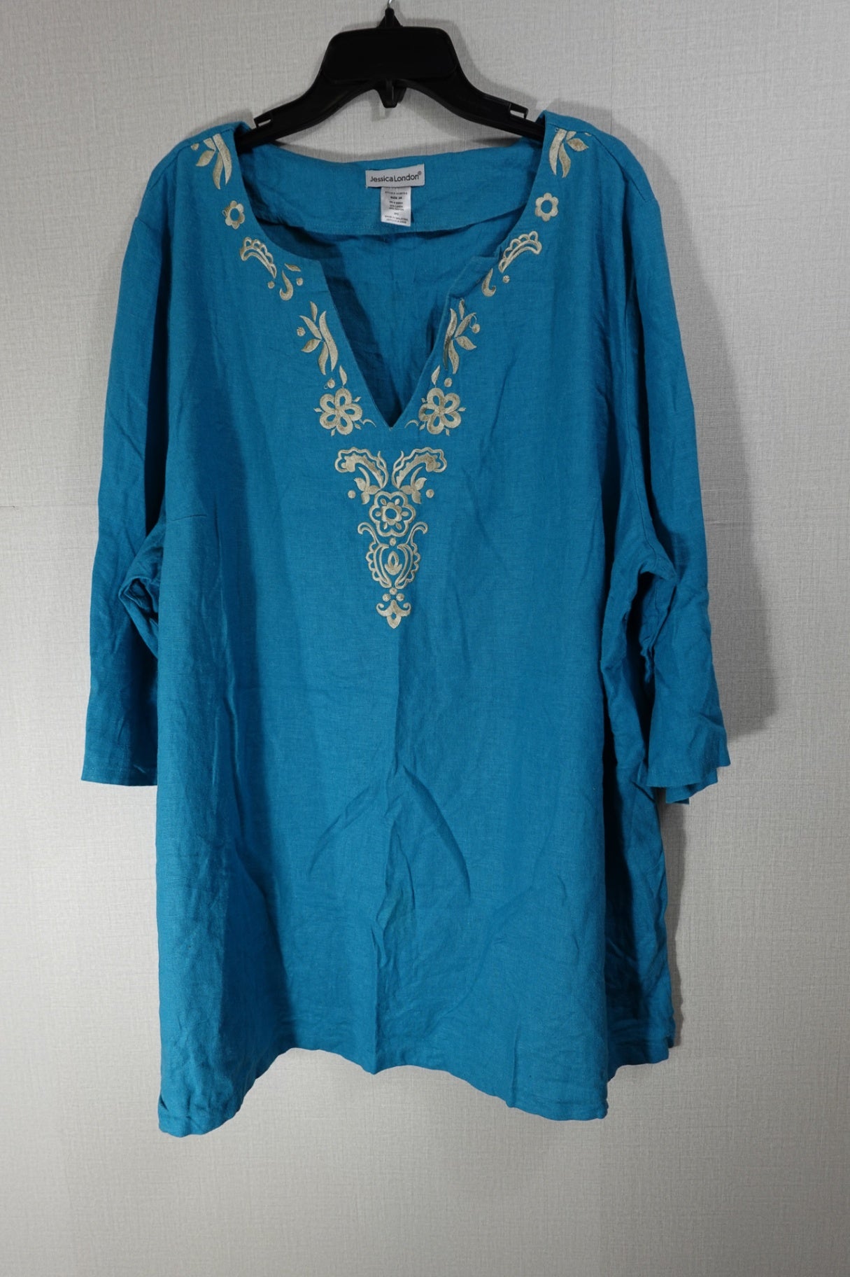 Jessica London, SHORT SLEEVED TOP, 28, Linen, Rayon