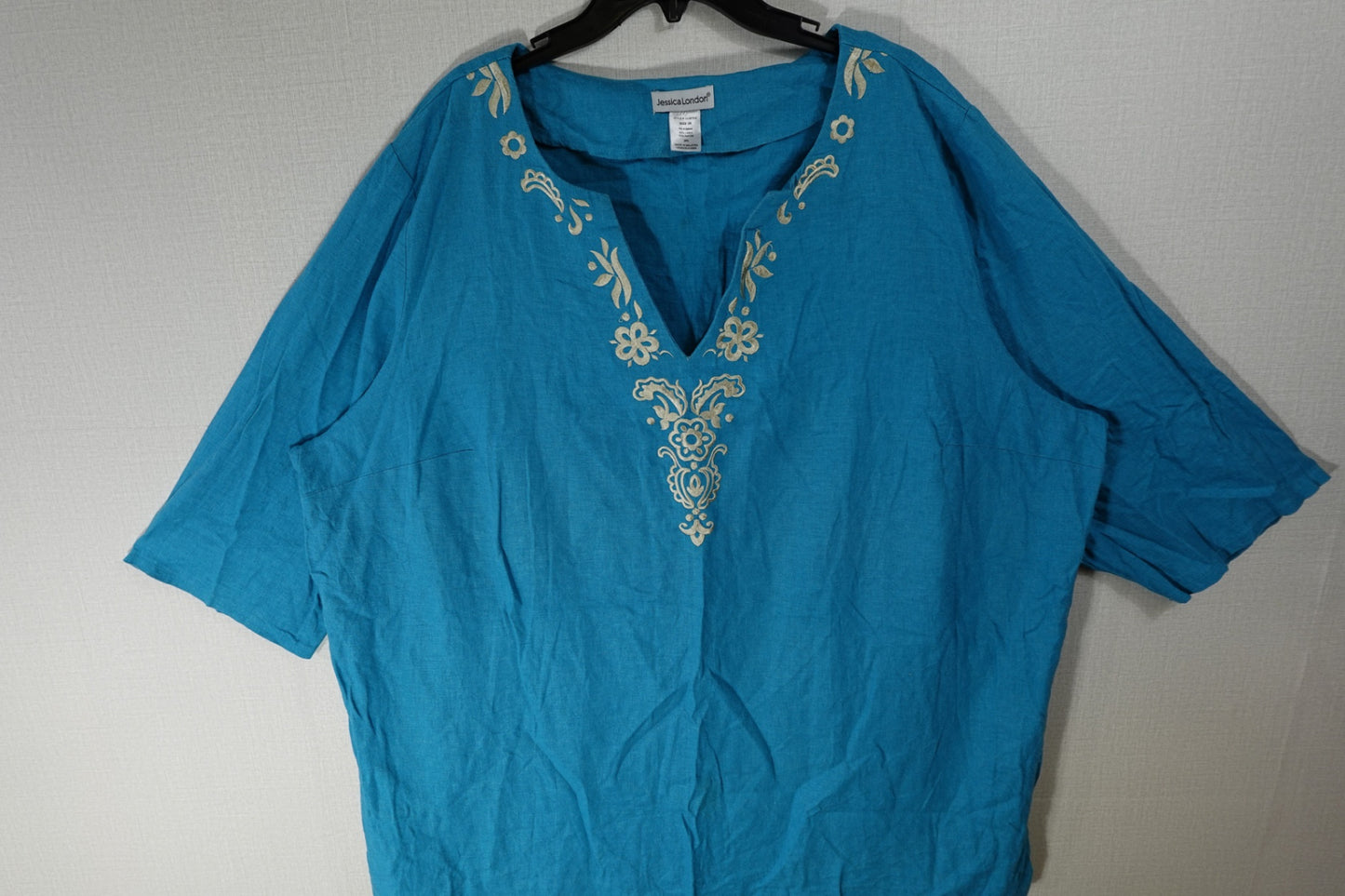 Jessica London, SHORT SLEEVED TOP, 28, Linen, Rayon
