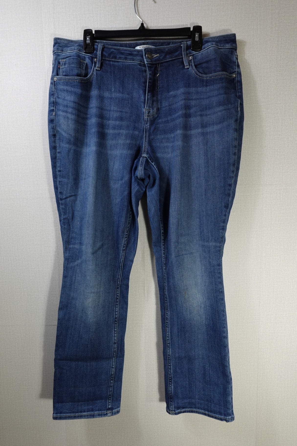 Vigoss, Jeans Straight, 14, Denim, Cotton, Polyester, Spandex