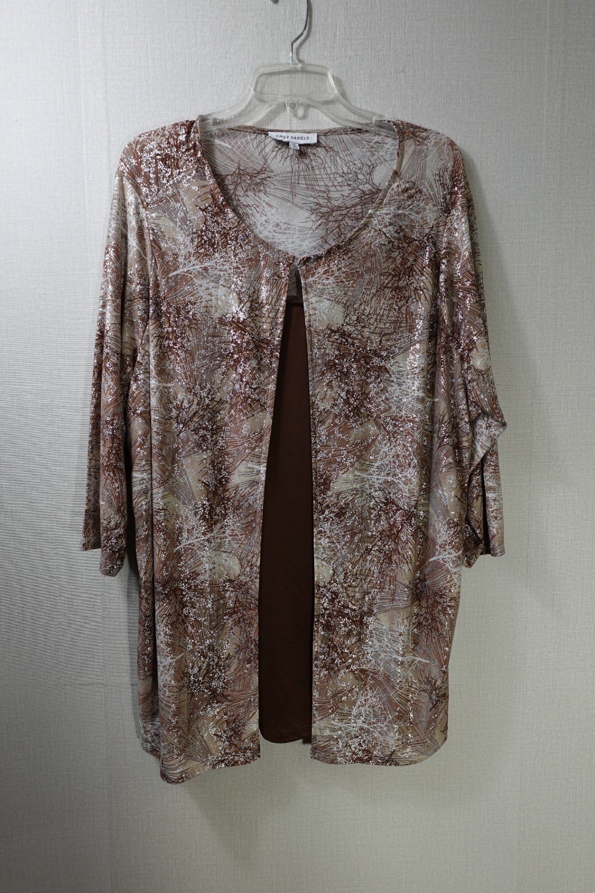 Emily Daniels, 3/4 Sleeve Top, 1X,