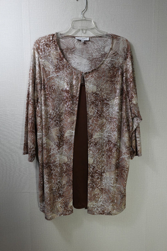Emily Daniels, 3/4 Sleeve Top, 1X,