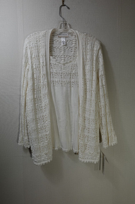 Alfred Dunner, NEW Knit Top Faux caridgan, 2X,