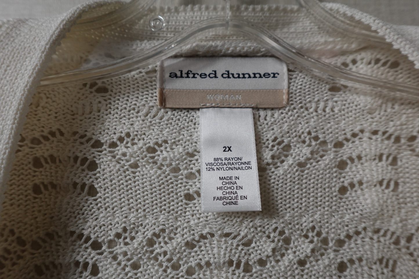Alfred Dunner, NEW Knit Top Faux caridgan, 2X,