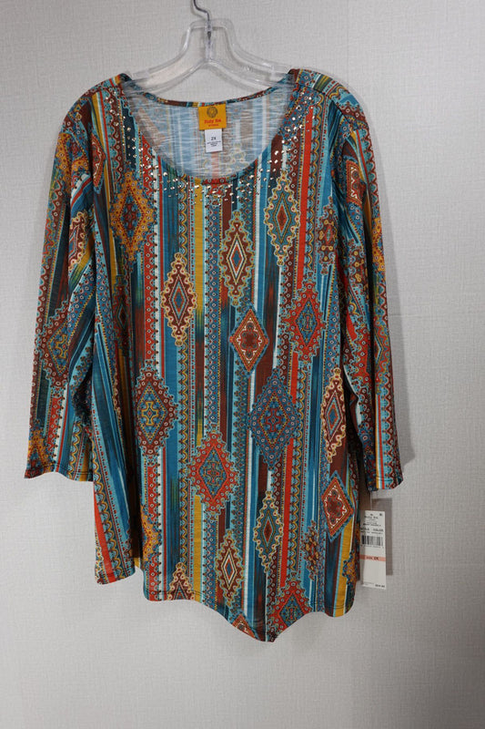 Ruby Rd, New Long Sleeves Top, 2X,