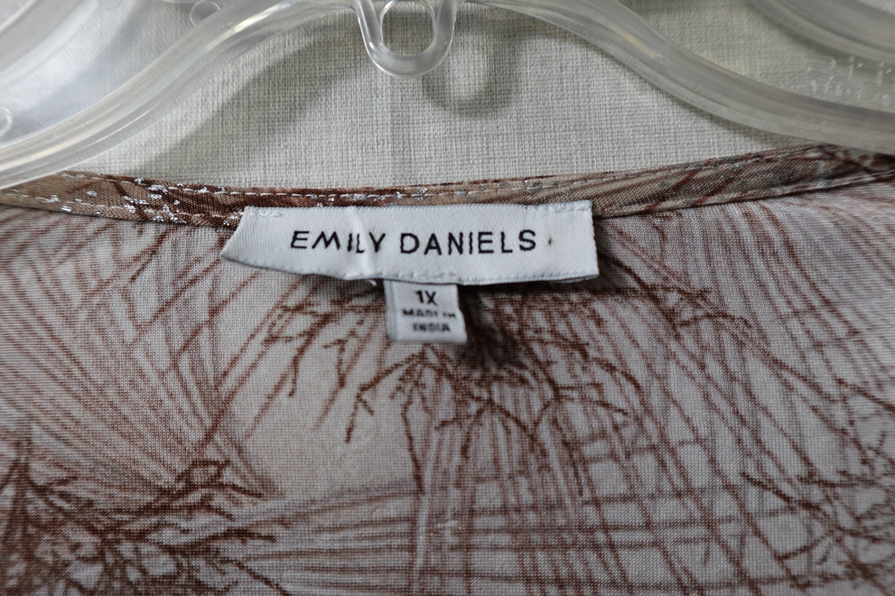 Emily Daniels, 3/4 Sleeve Top, 1X,