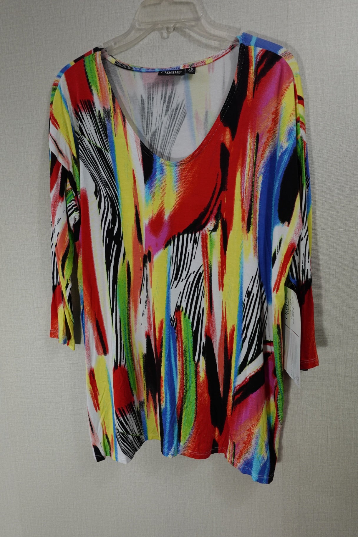Onque Casual, New Long Sleeves Top, 1X,