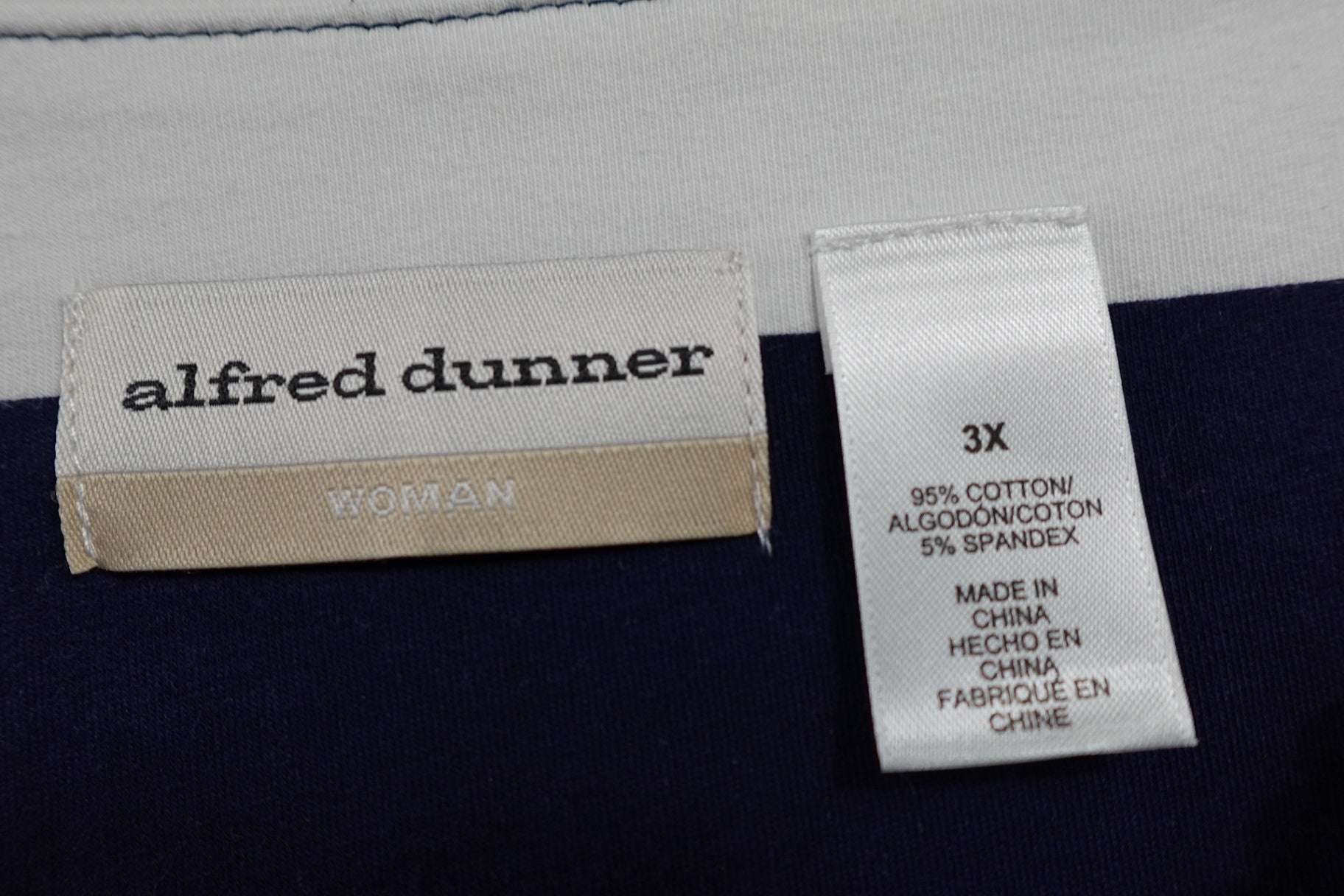 Alfred Dunner, 3/4 Sleeve Top, 3X,