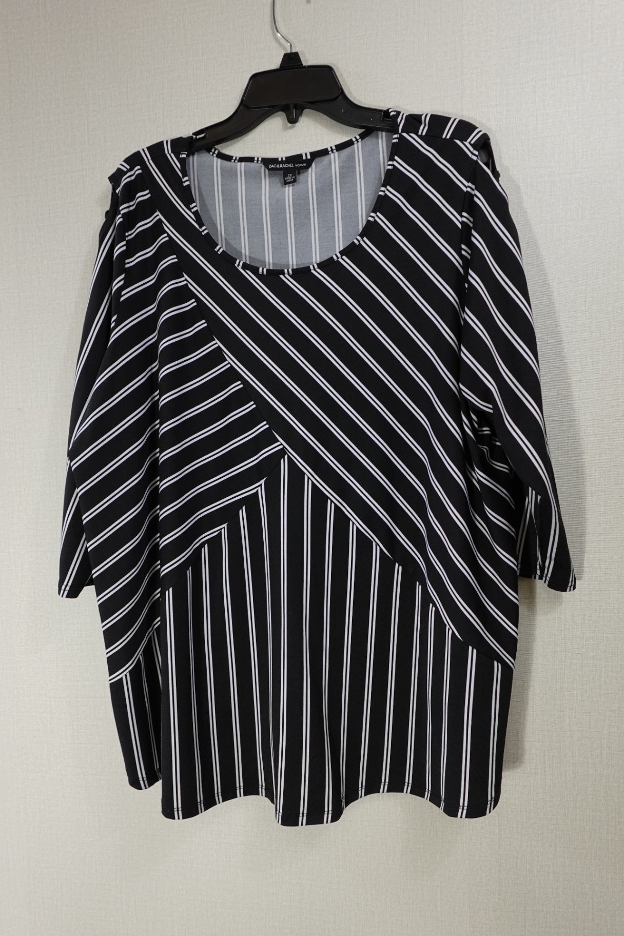 Zac & Rachel , 3/4 Sleeve Top, 2X,