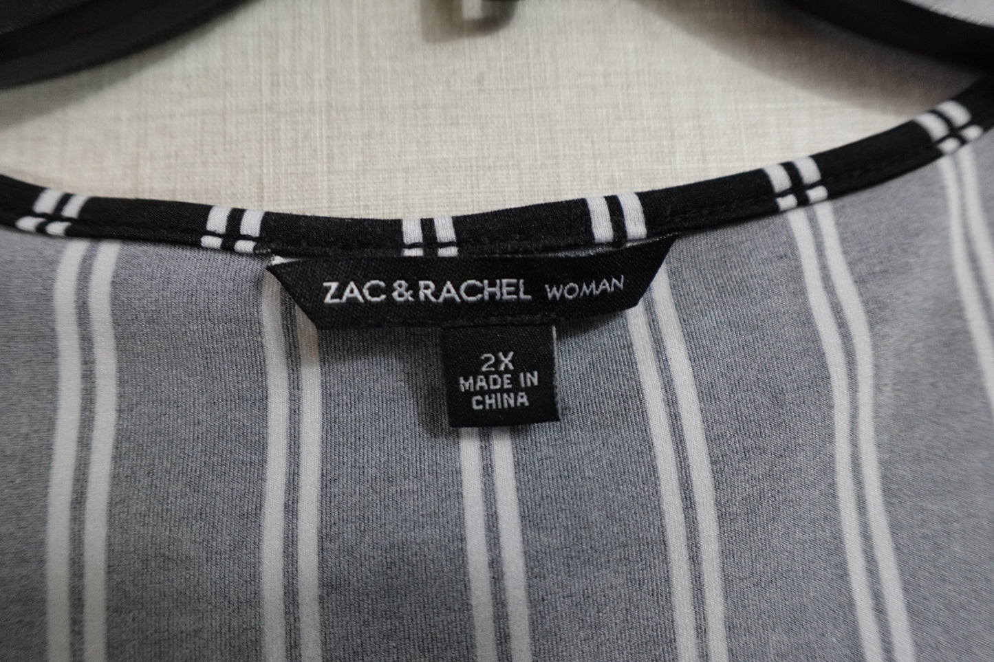 Zac & Rachel , 3/4 Sleeve Top, 2X,