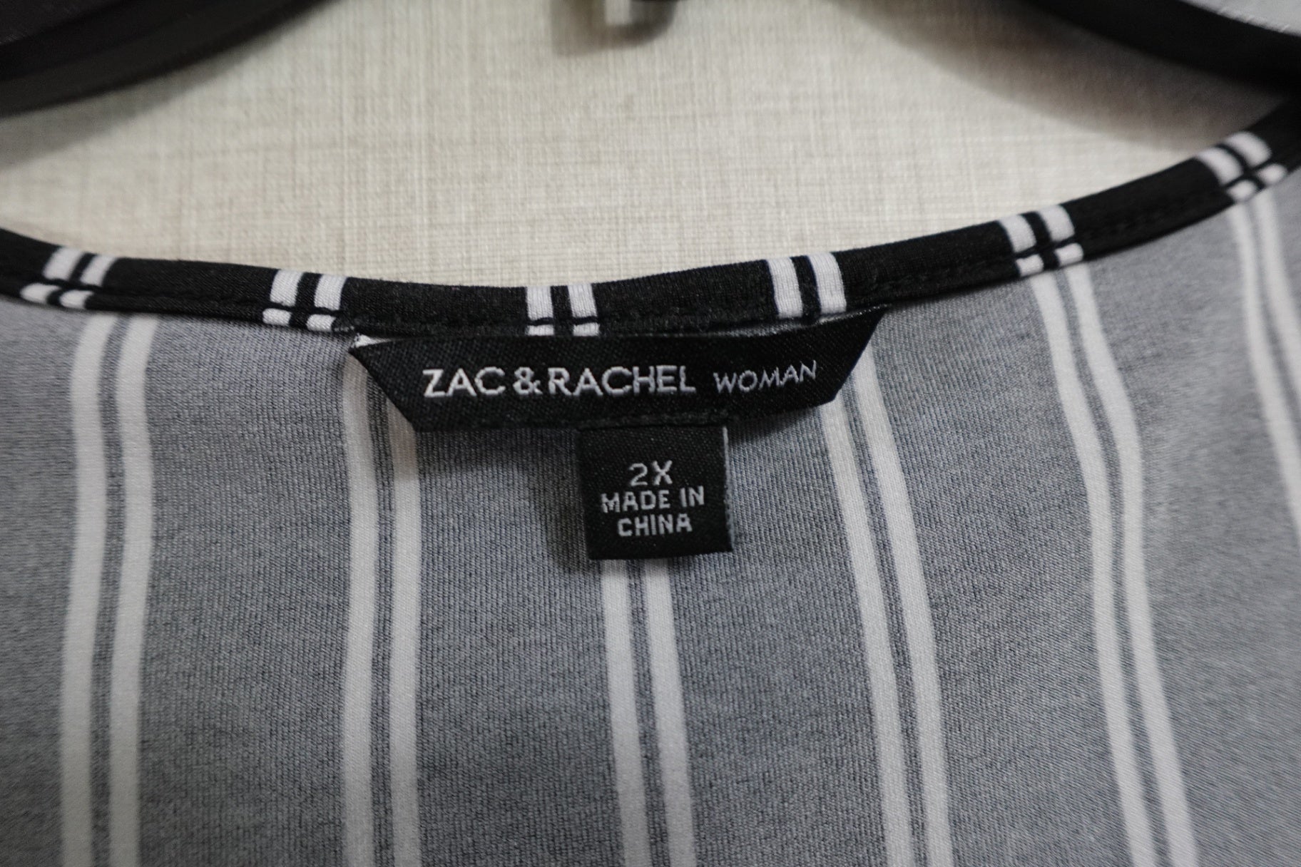 Zac & Rachel , 3/4 Sleeve Top, 2X,