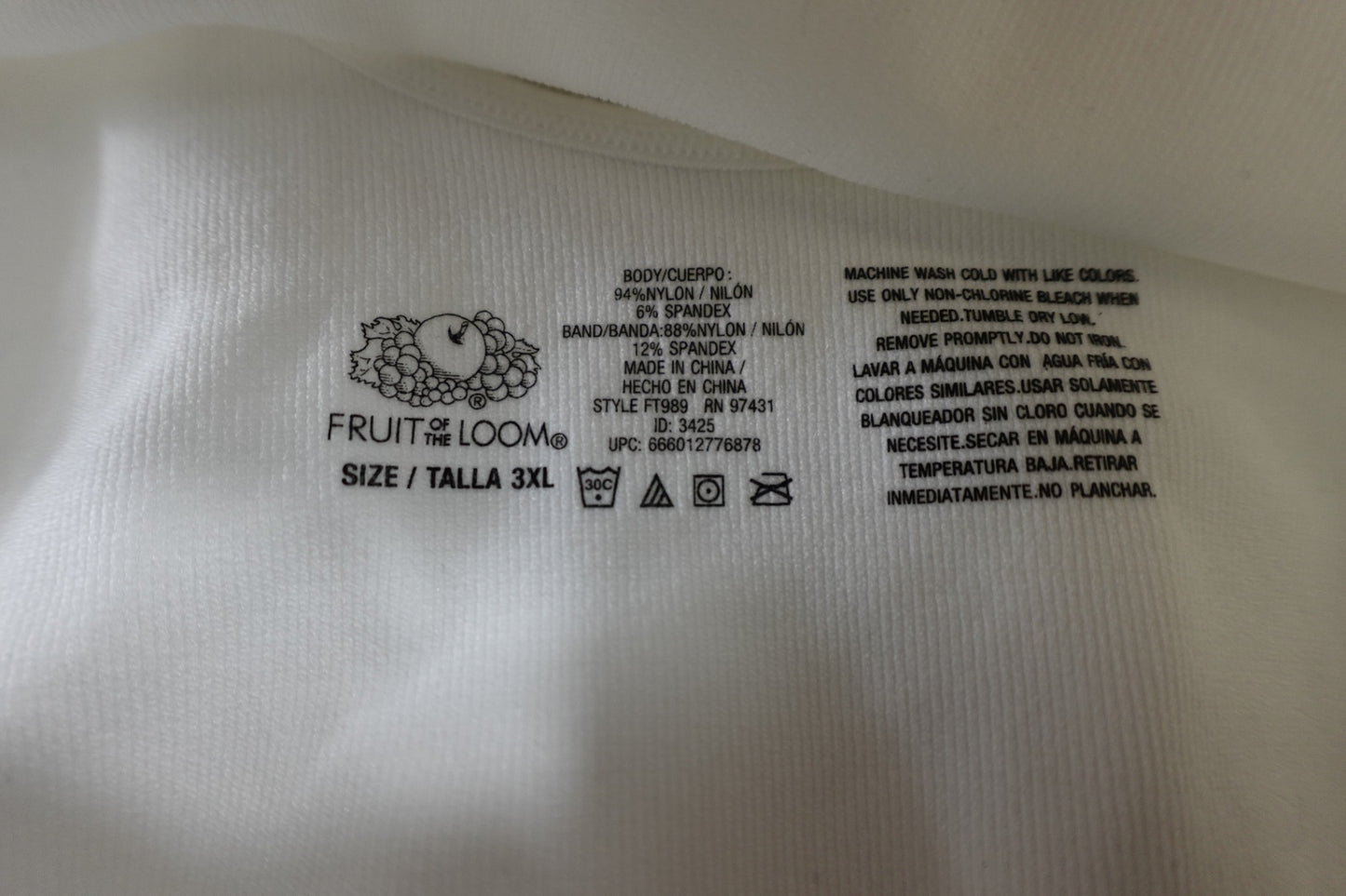 Fruit of the Loom, Bra, 3X,