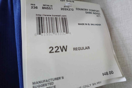 Koret, New Pants, 22W Regular,