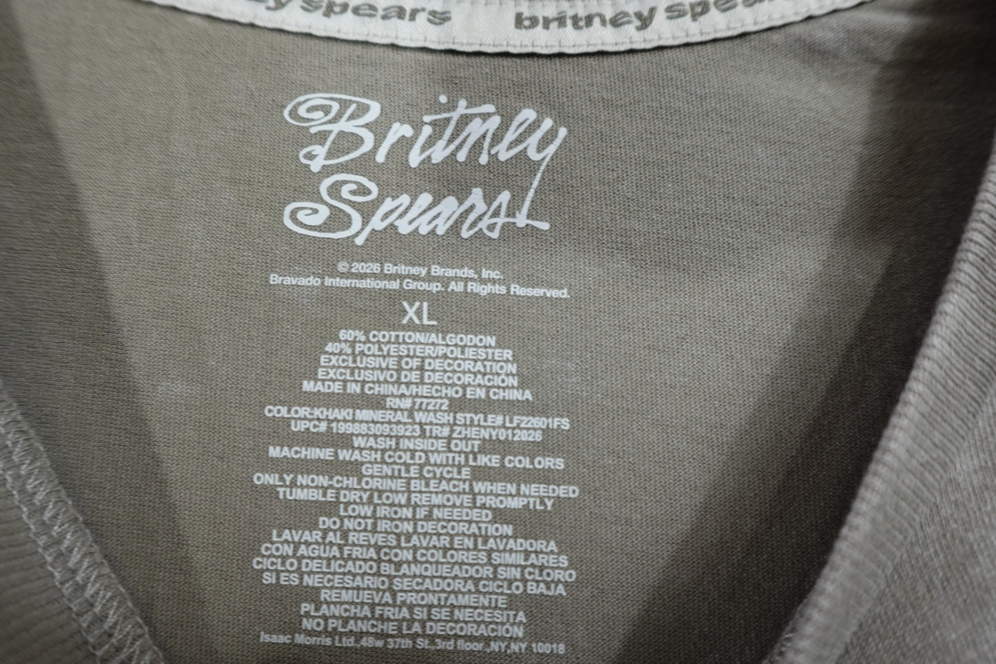 Britney Spears Cropped T-shirt, XL,