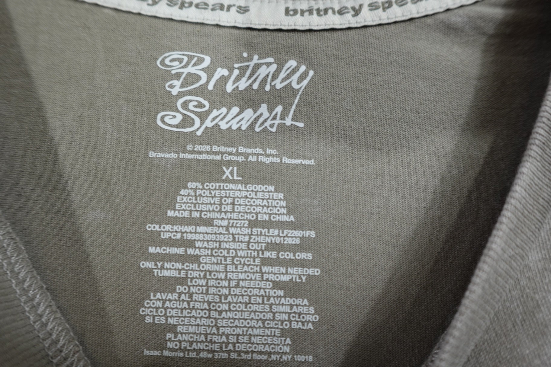 Britney Spears Cropped T-shirt, XL,