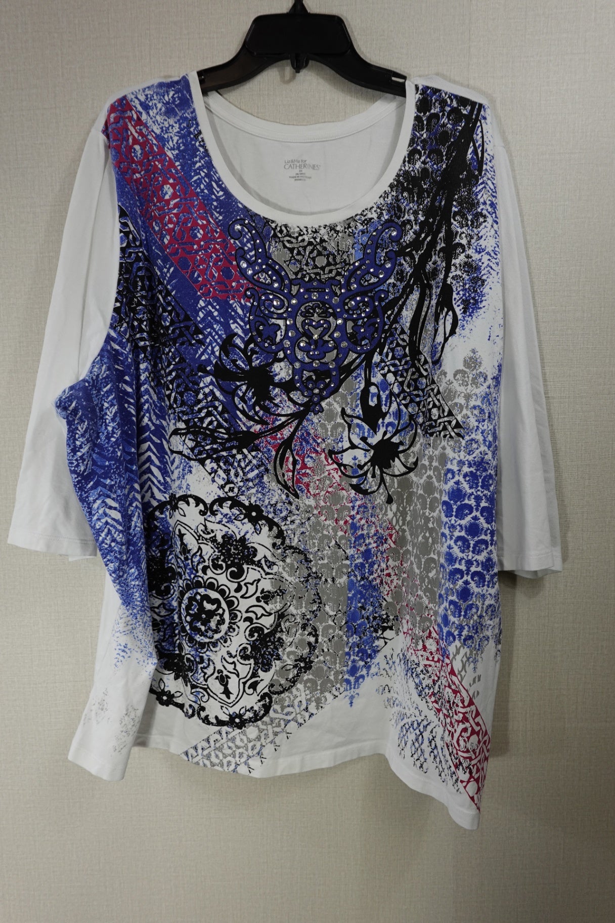 Liz & Me for Catherines, 3/4 Sleeve Top, 26/28,