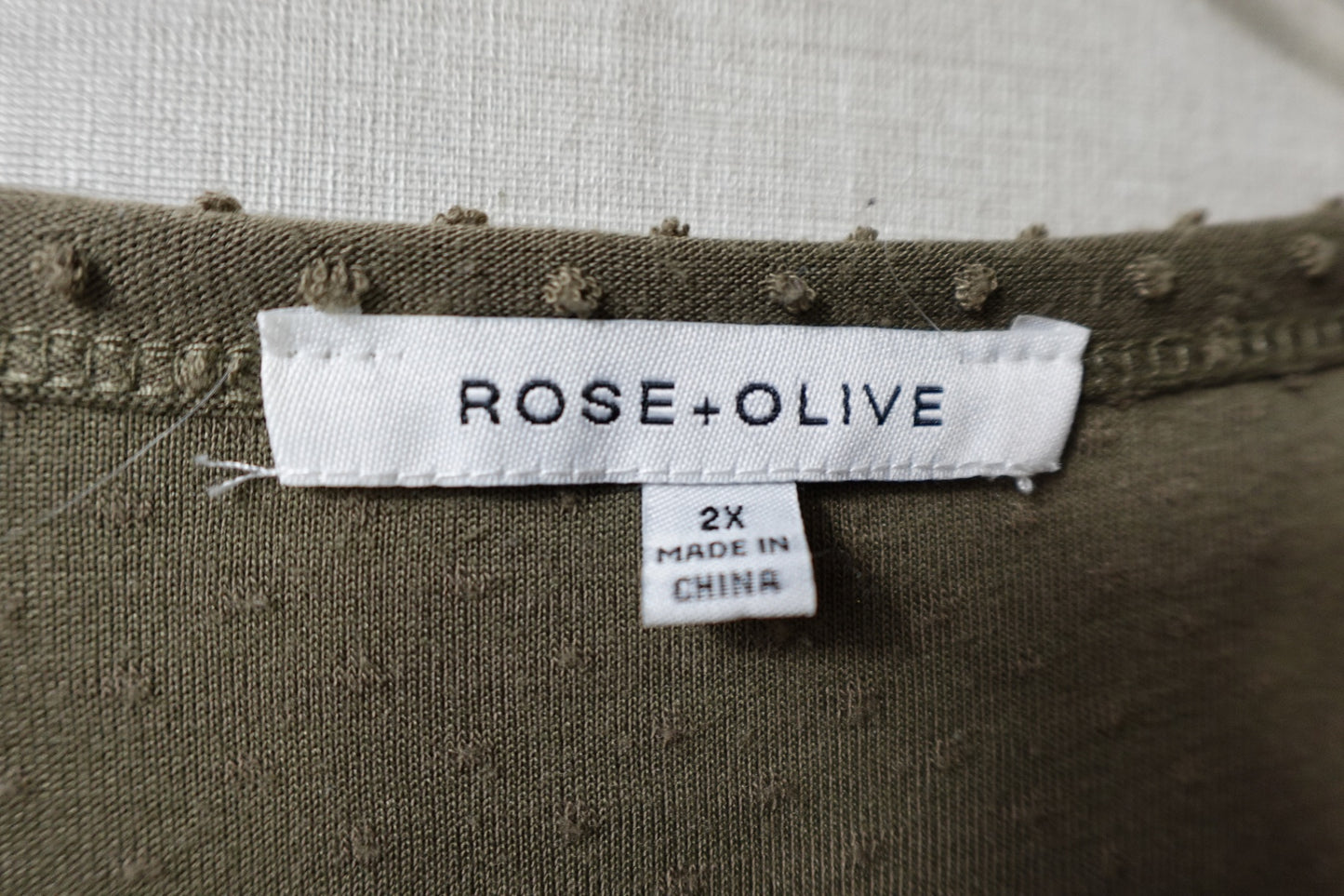 Rose + Olive, Short Sleeved Top, 2X,