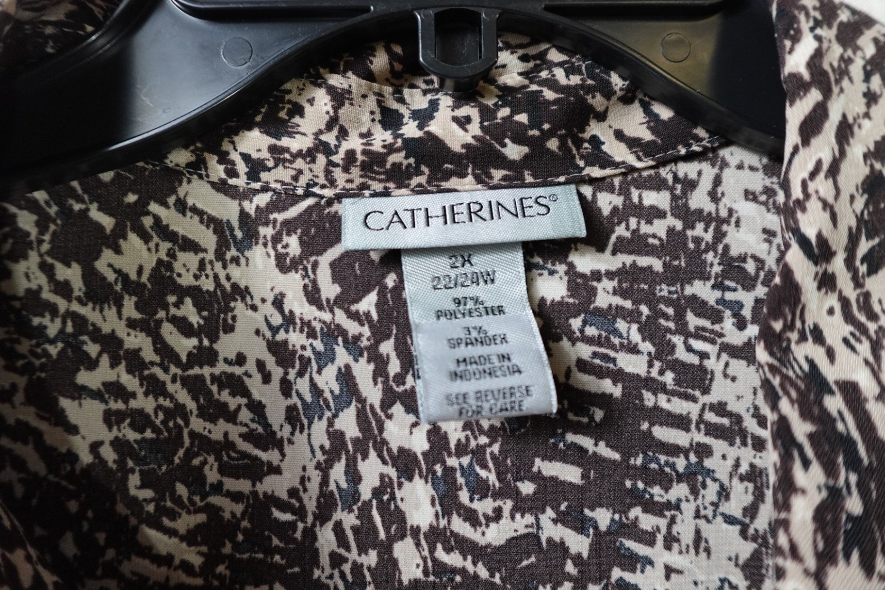 Catherines, Long Sleeves Top, 2X 22/24W, Polyester