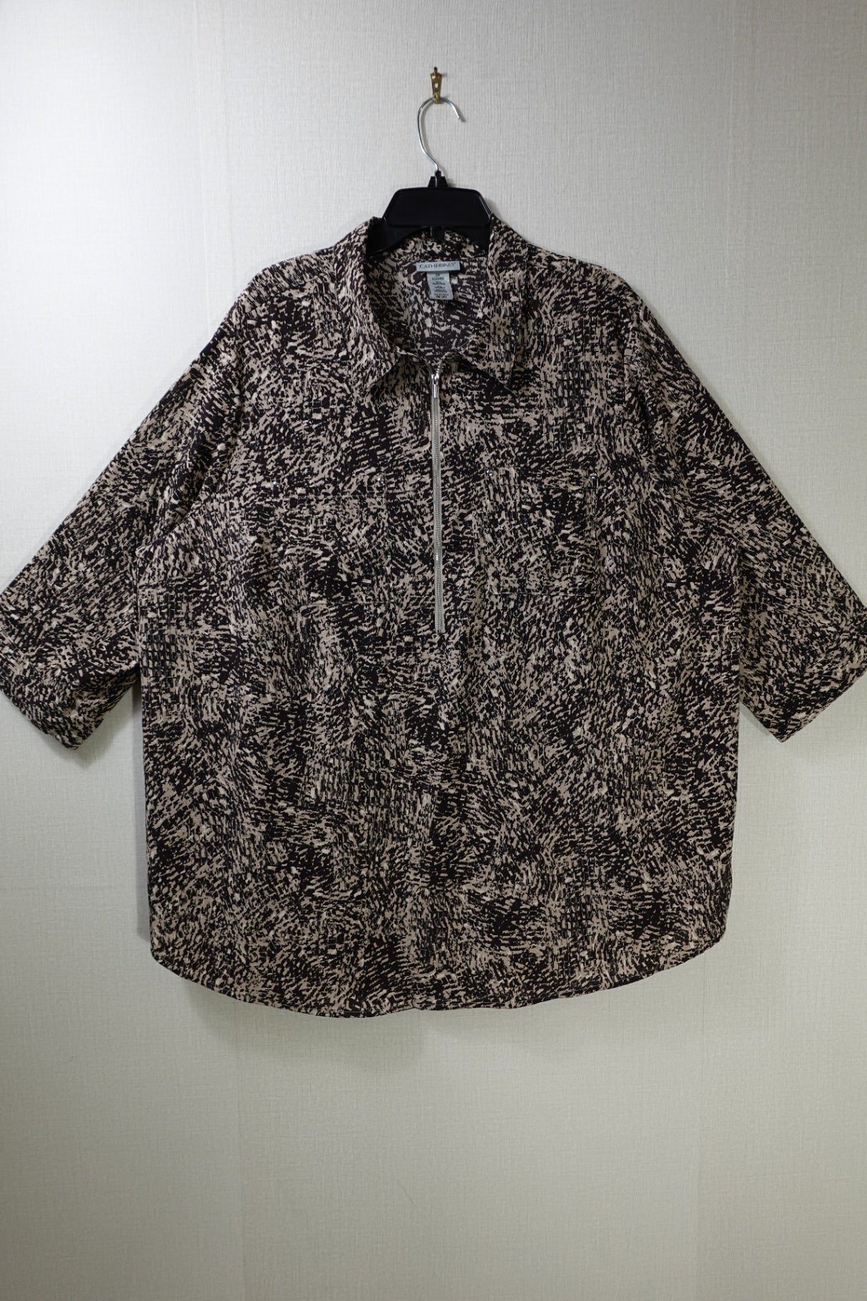 Catherines, Long Sleeves Top, 2X 22/24W, Polyester