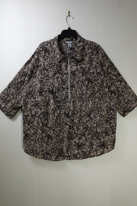Catherines, Long Sleeves Top, 2X 22/24W, Polyester