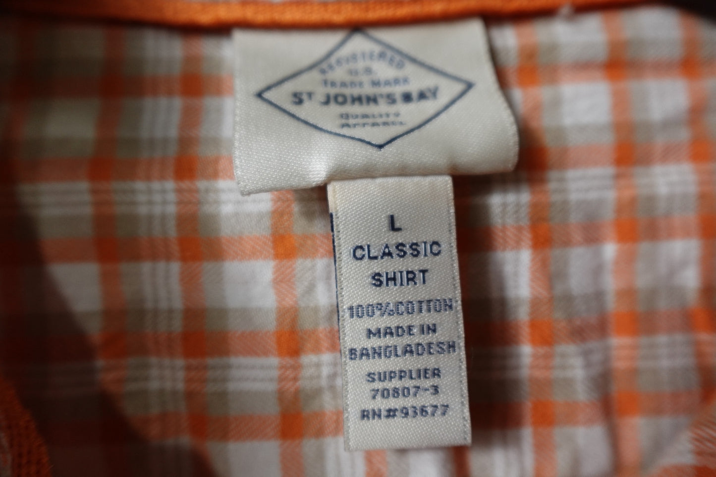St. John's Bay, Long Sleeves Button down, L, Cotton