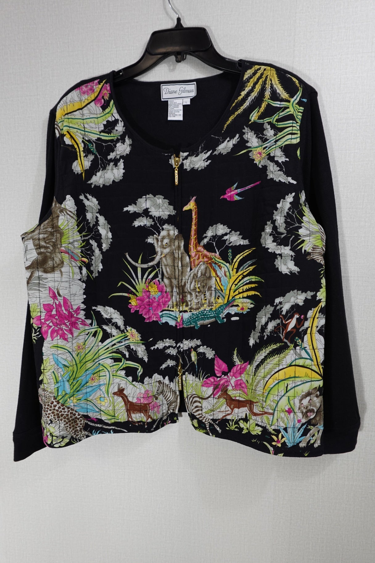 Diane Gilman, NEW Cardigan, L, silk polyester lining