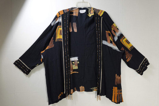 Apricot, CARDIGAN, 1X, Rayon
