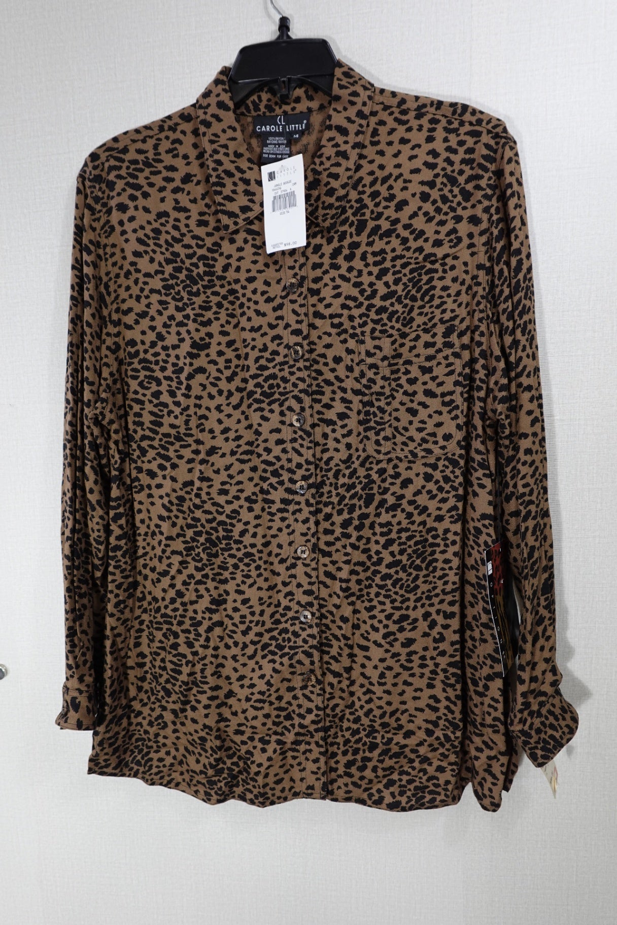 Carole Little, New Vintage Long Sleeves Top, 14, rayon
