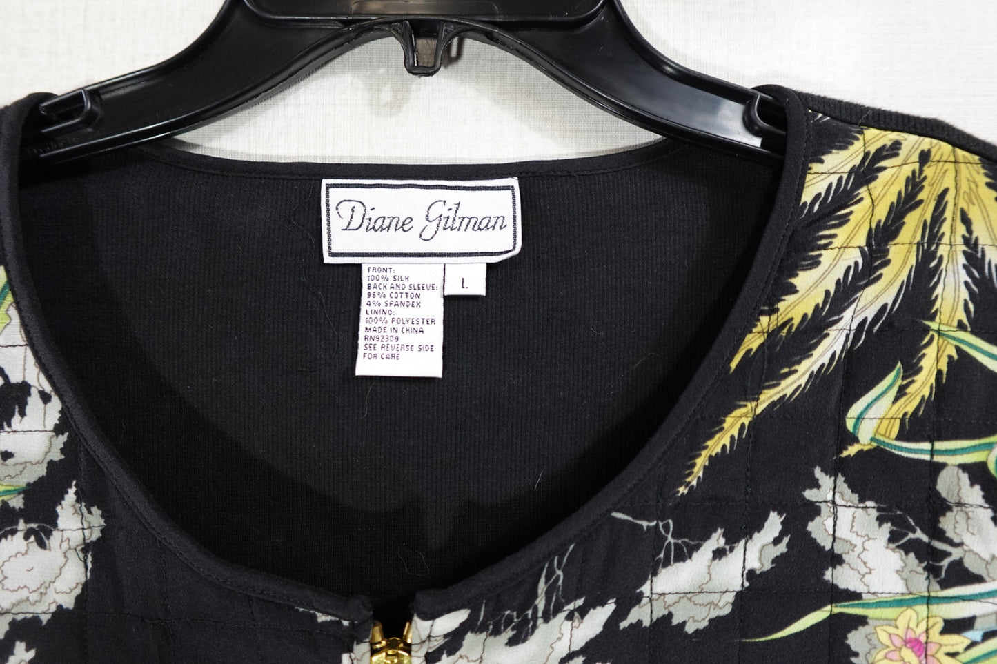 Diane Gilman, NEW Cardigan, L, silk polyester lining