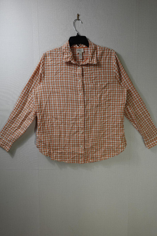 St. John's Bay, Long Sleeves Button down, L, Cotton