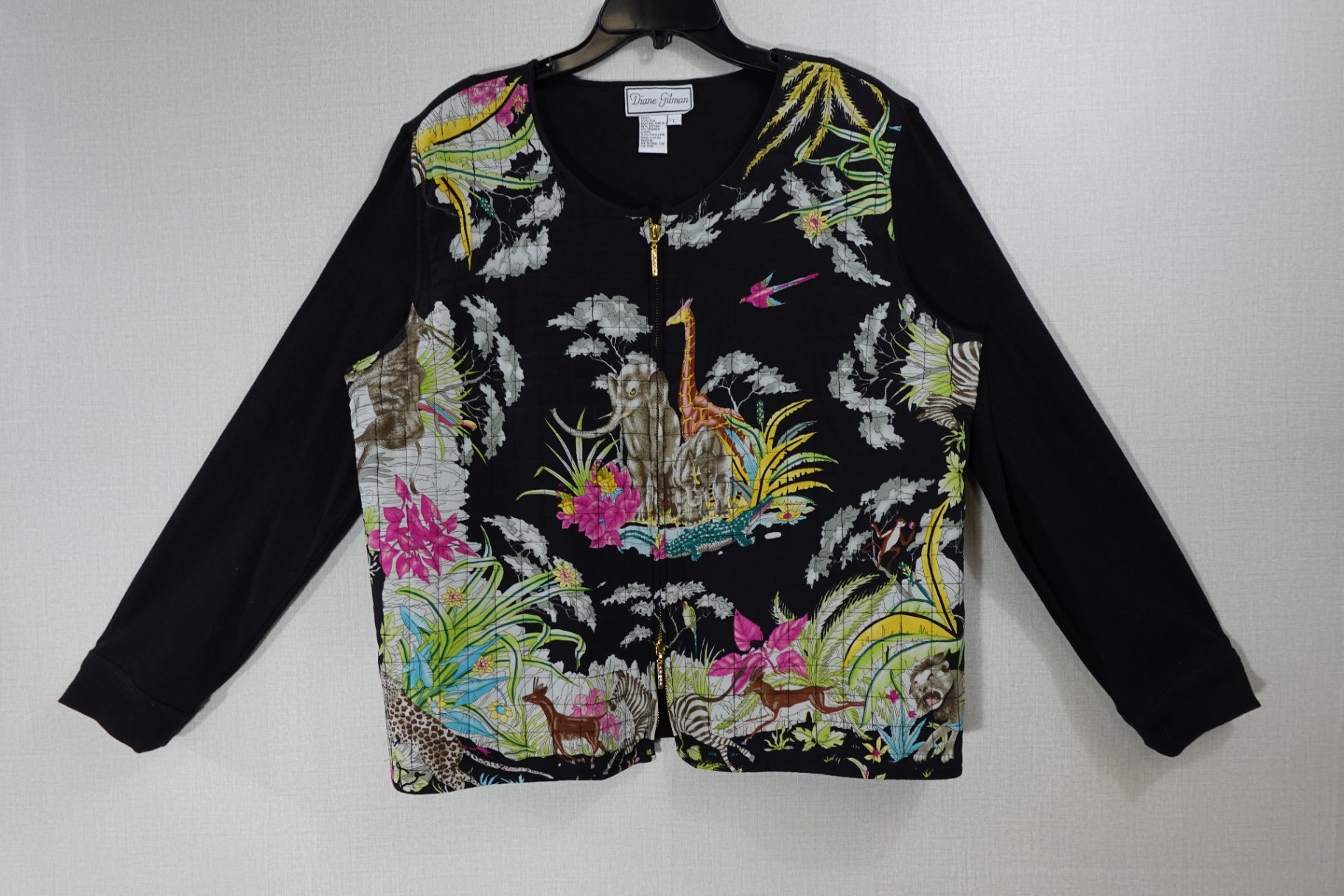 Diane Gilman, NEW Cardigan, L, silk polyester lining