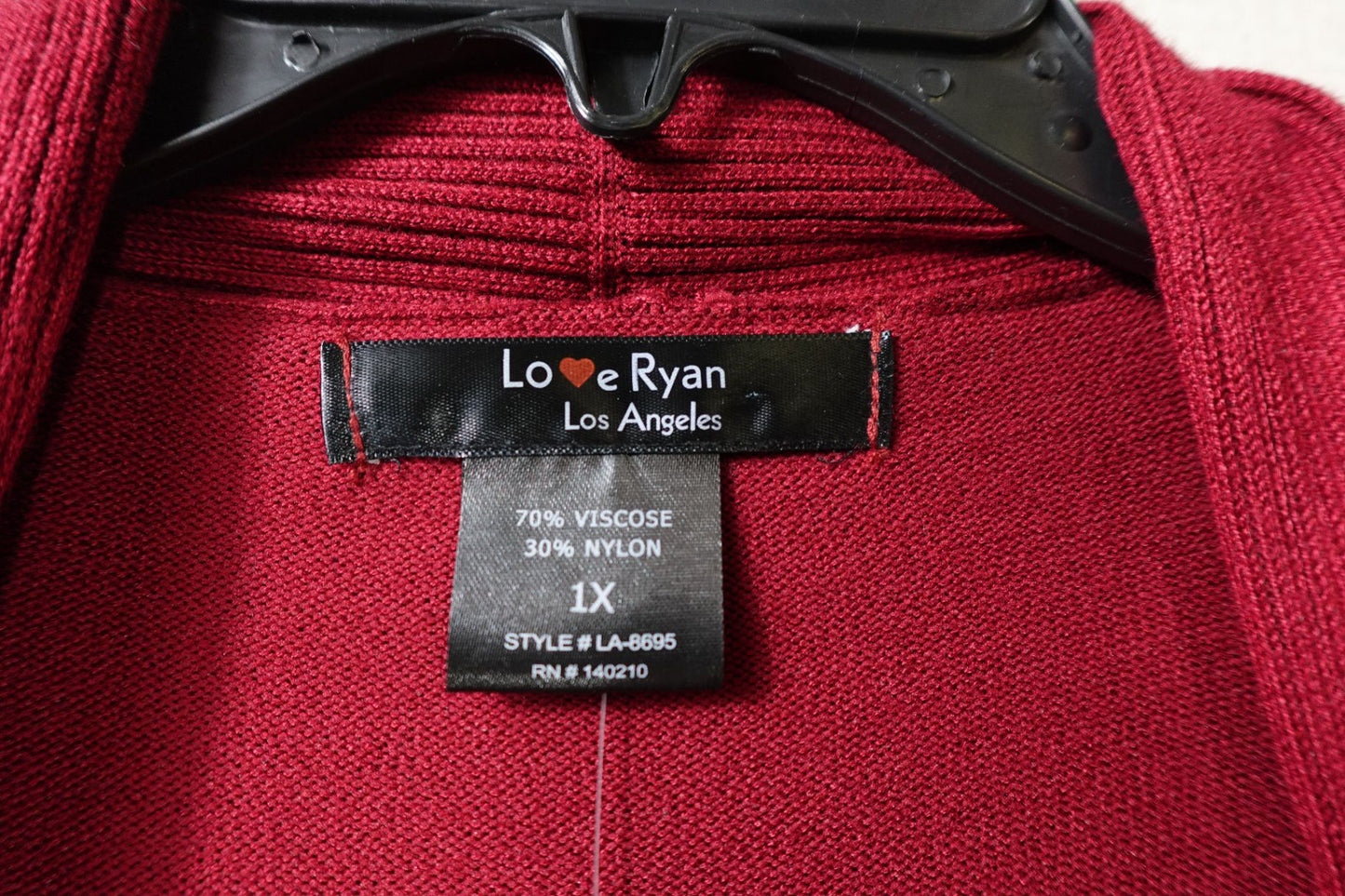Love Ryan Los Angeles, NEW Cardigan, 1X, Viscose blend