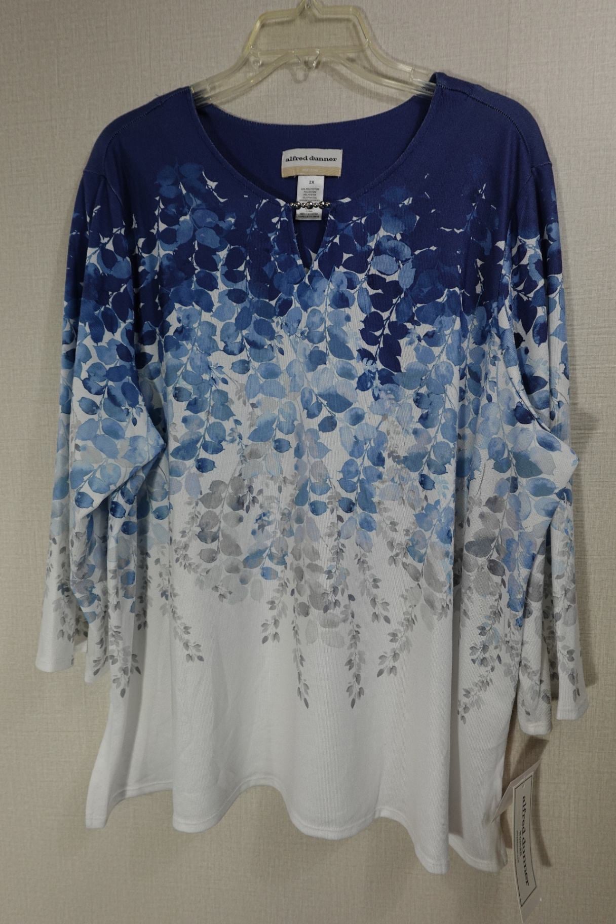 Alfred Dunner, New 3/4 Sleeve Top, 2X, Polyester blend