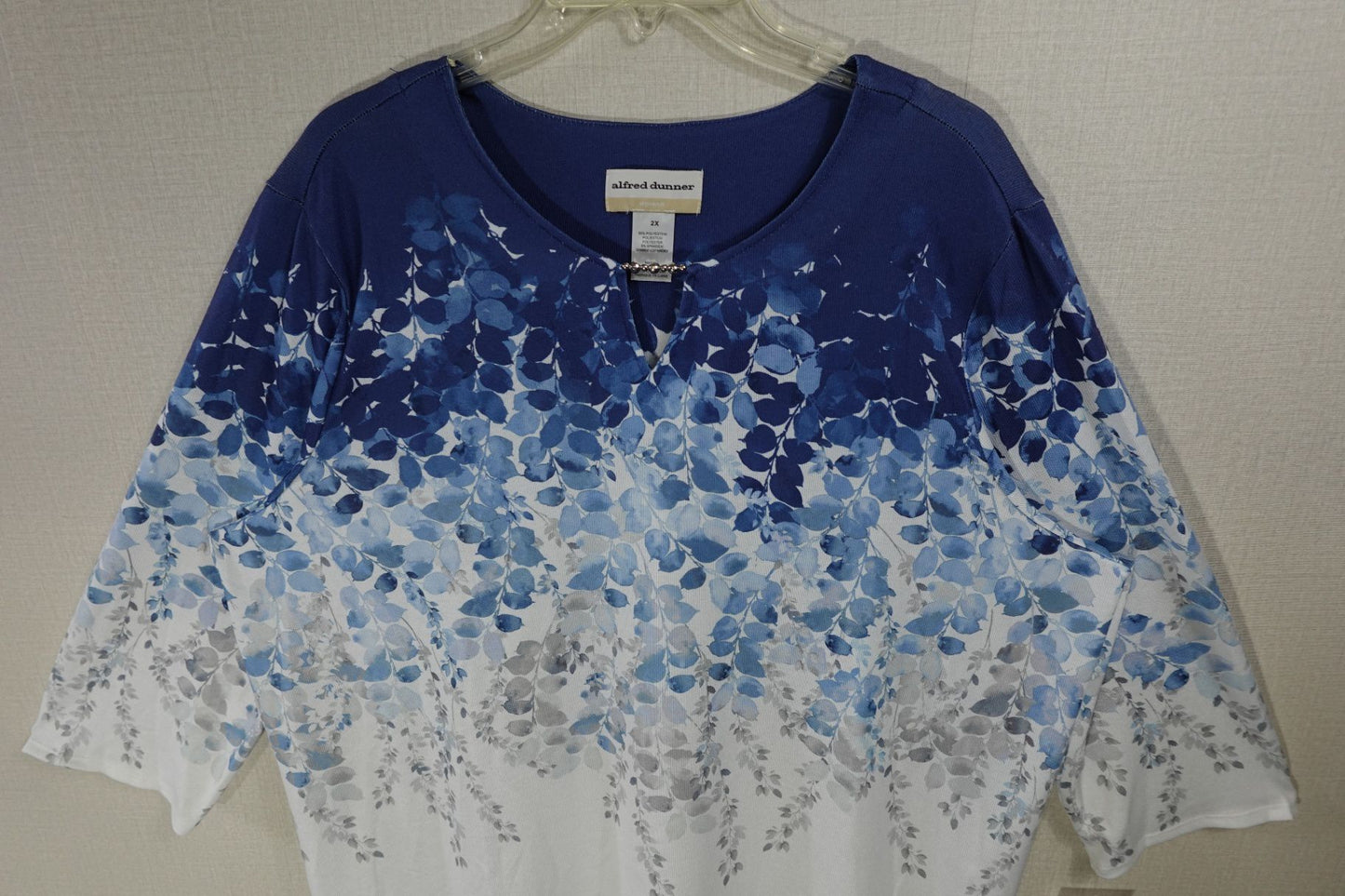 Alfred Dunner, New 3/4 Sleeve Top, 2X, Polyester blend