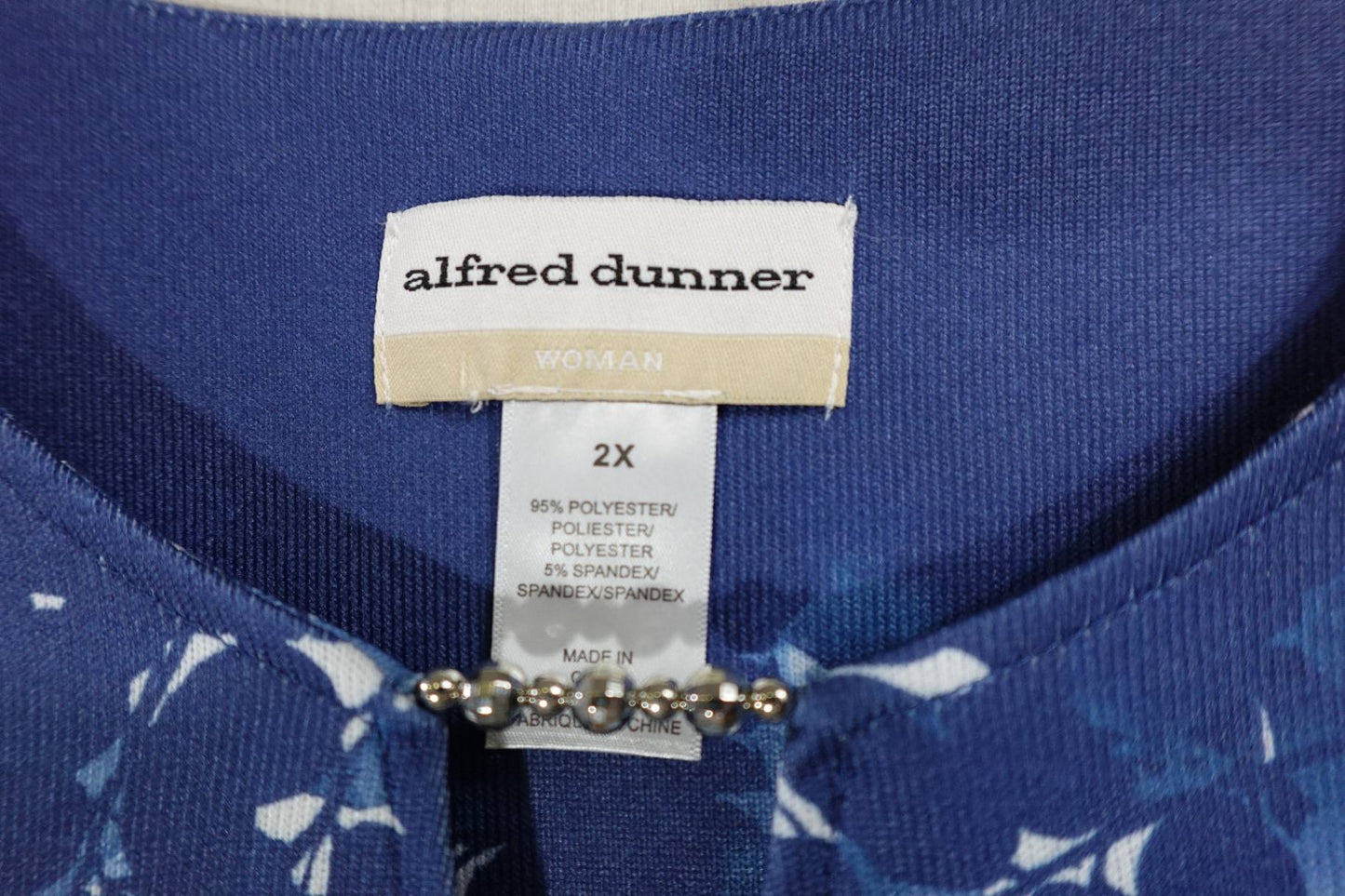 Alfred Dunner, New 3/4 Sleeve Top, 2X, Polyester blend