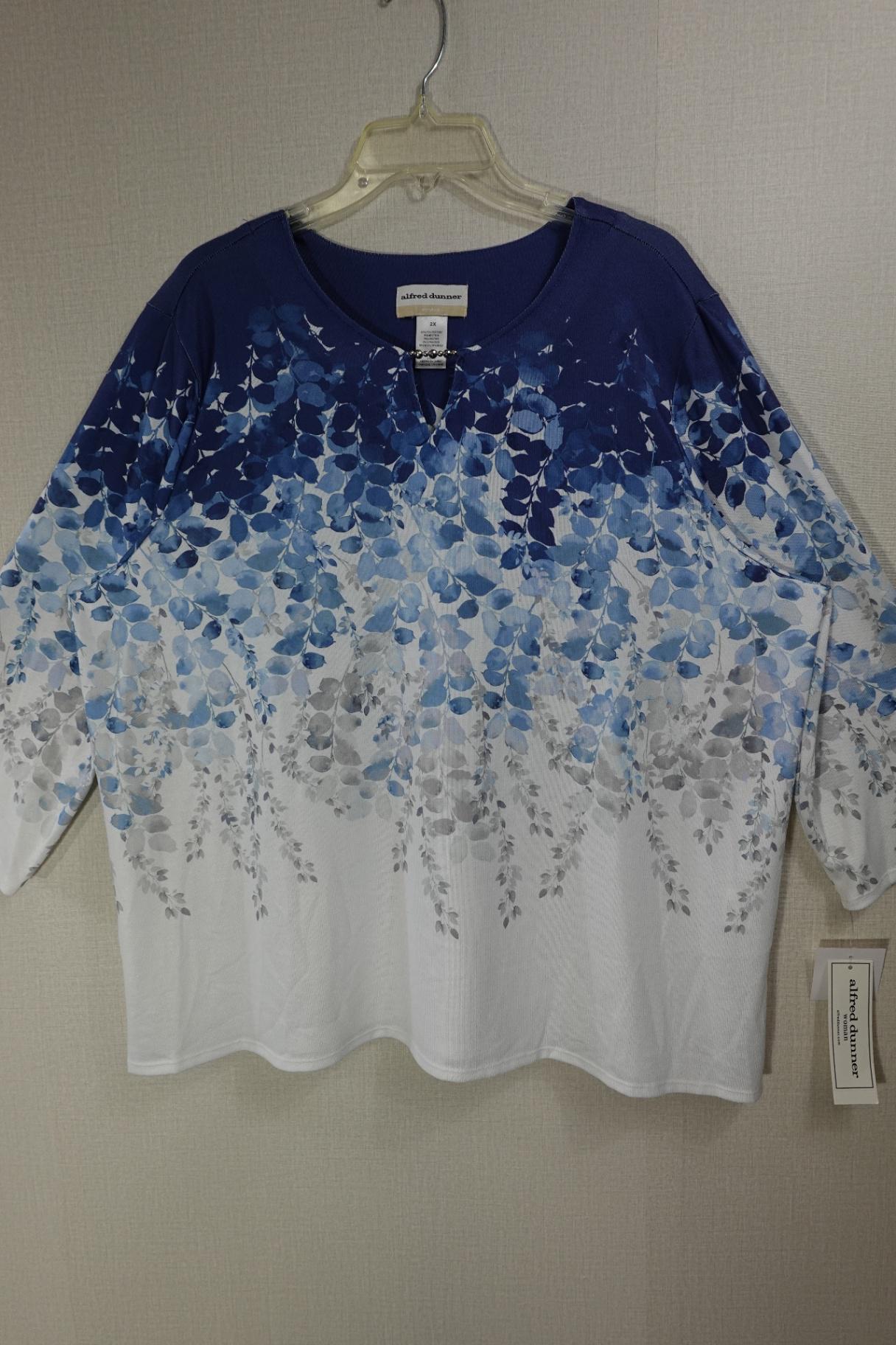 Alfred Dunner, New 3/4 Sleeve Top, 2X, Polyester blend