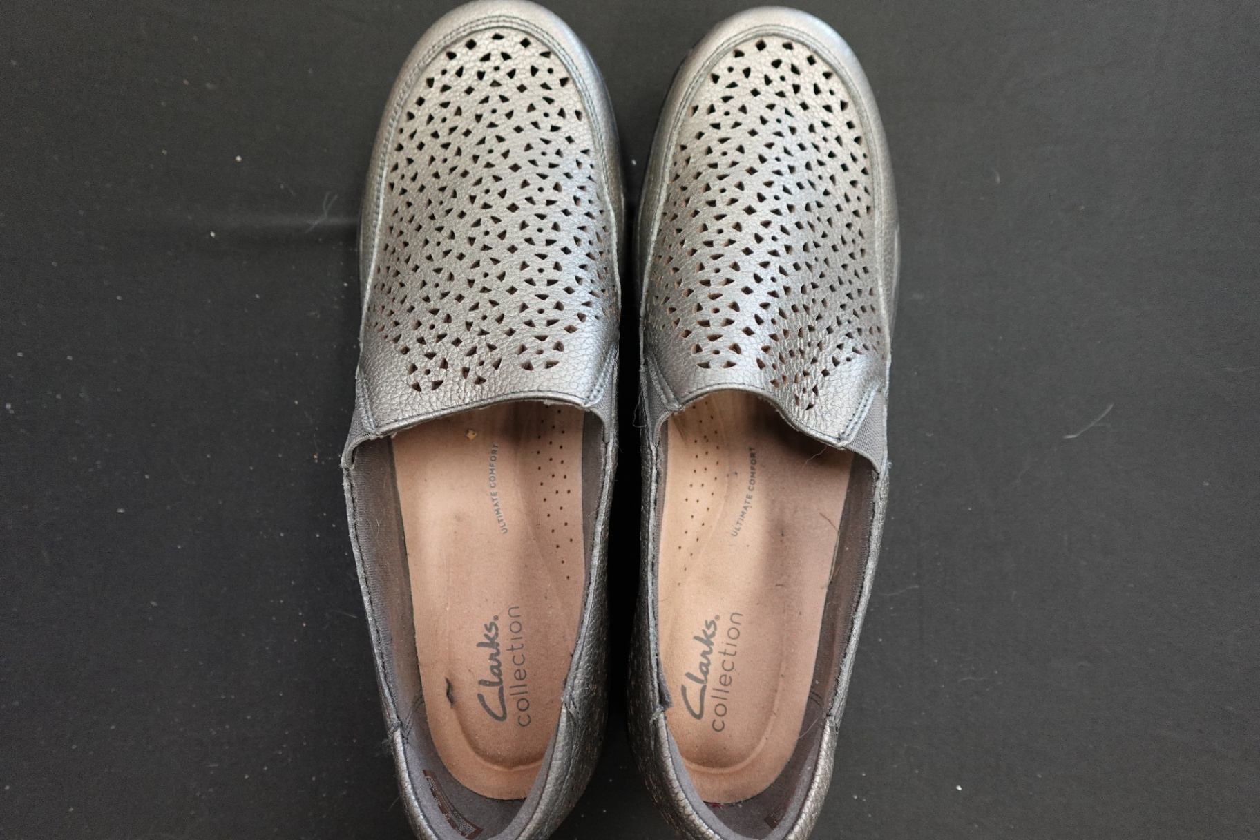 Clarks, Loafers, 11W, Faux Leather