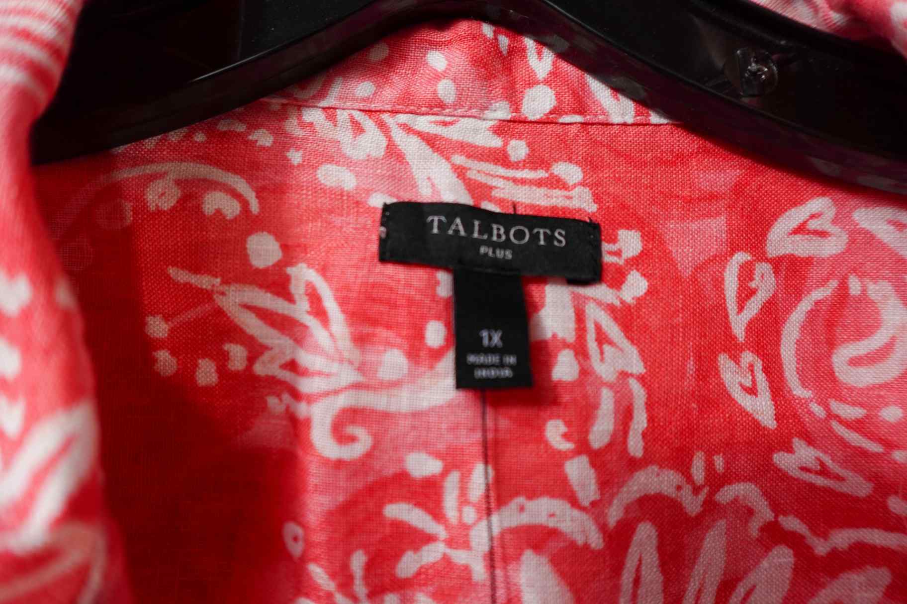 Talbots, New 3/4 Sleeve Top, 1X, Linen