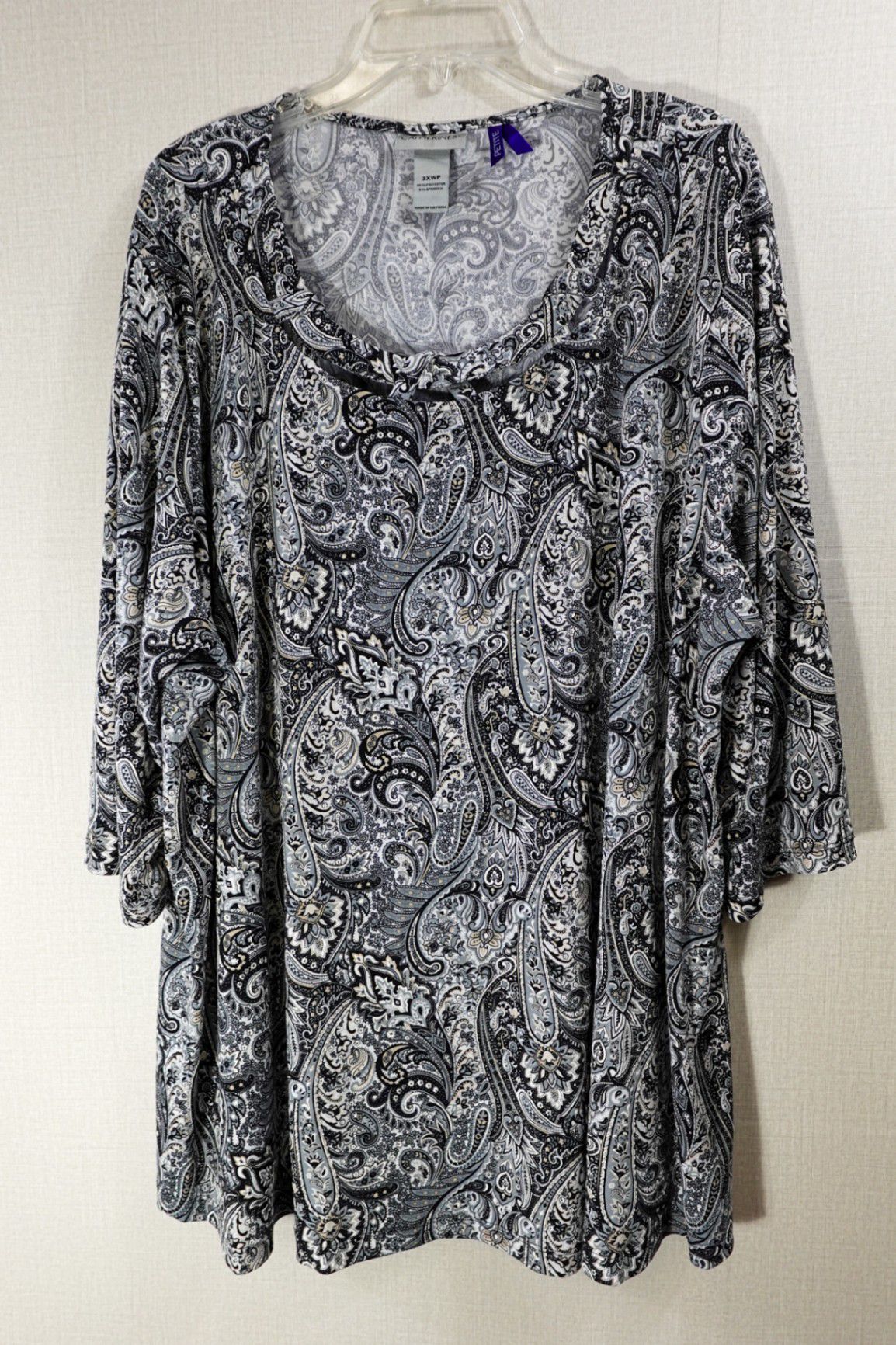 Catherines, Short Sleeved Top, 3XWP, polyester, spandex