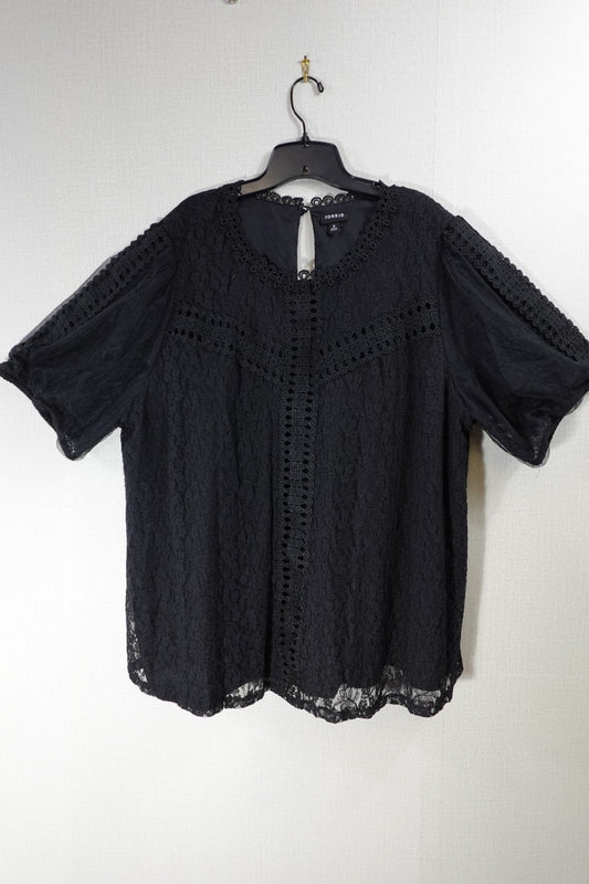 Torrid, Short Sleeved Top, 3X, nylon, rayon, cotton