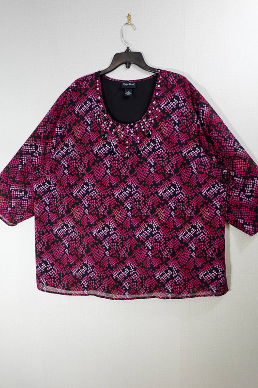 Maggie Barnes, Short Sleeve Top, 26/28,