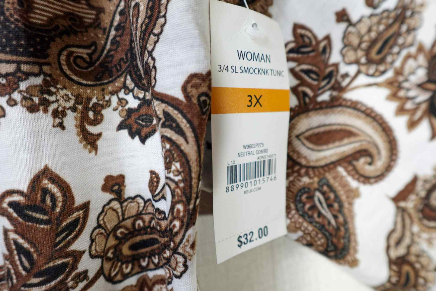 Kim Rogers, New 3/4 sleeve top, 3X, Polyester
