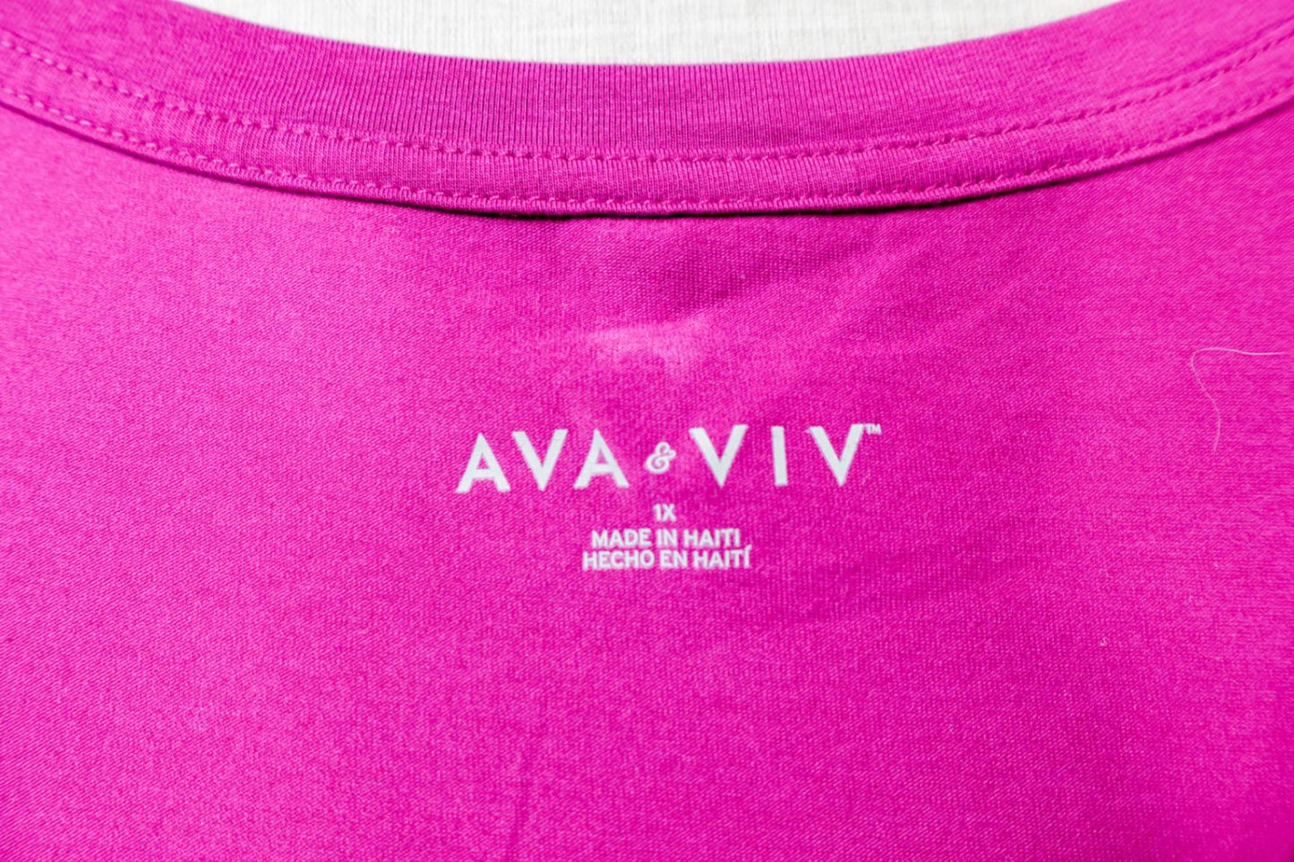 Ava & Viv, Short Sleeved Top, 1X, Cotton blend