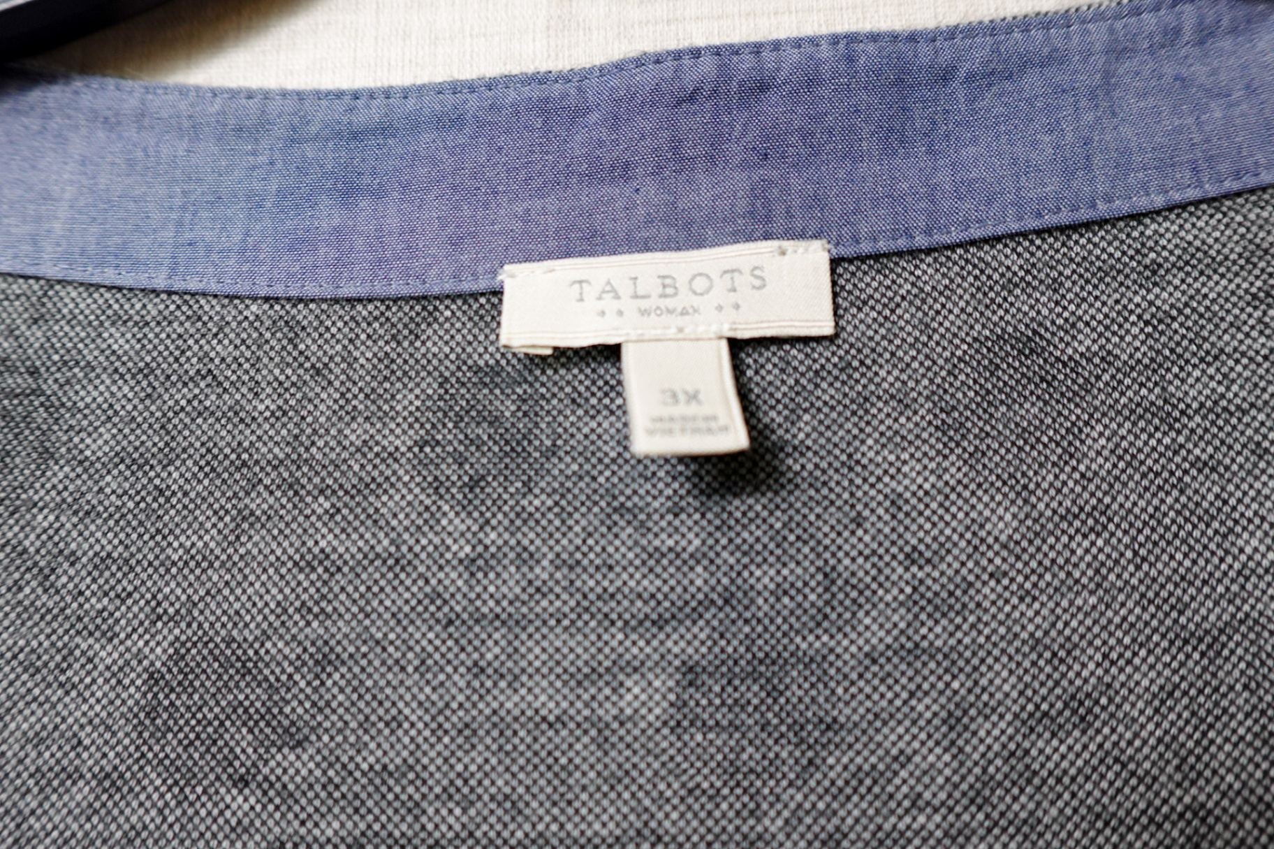 Talbots, 3/4 Sleeve Top, 3X, cotton, polyester, spandex