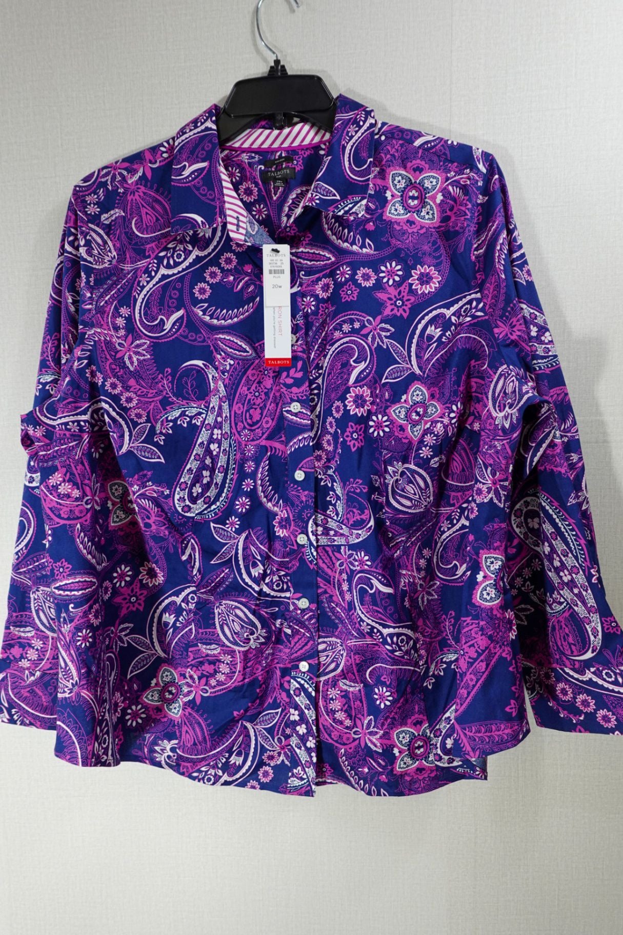 Talbots, New Long Sleeves Top, 20W, Cotton