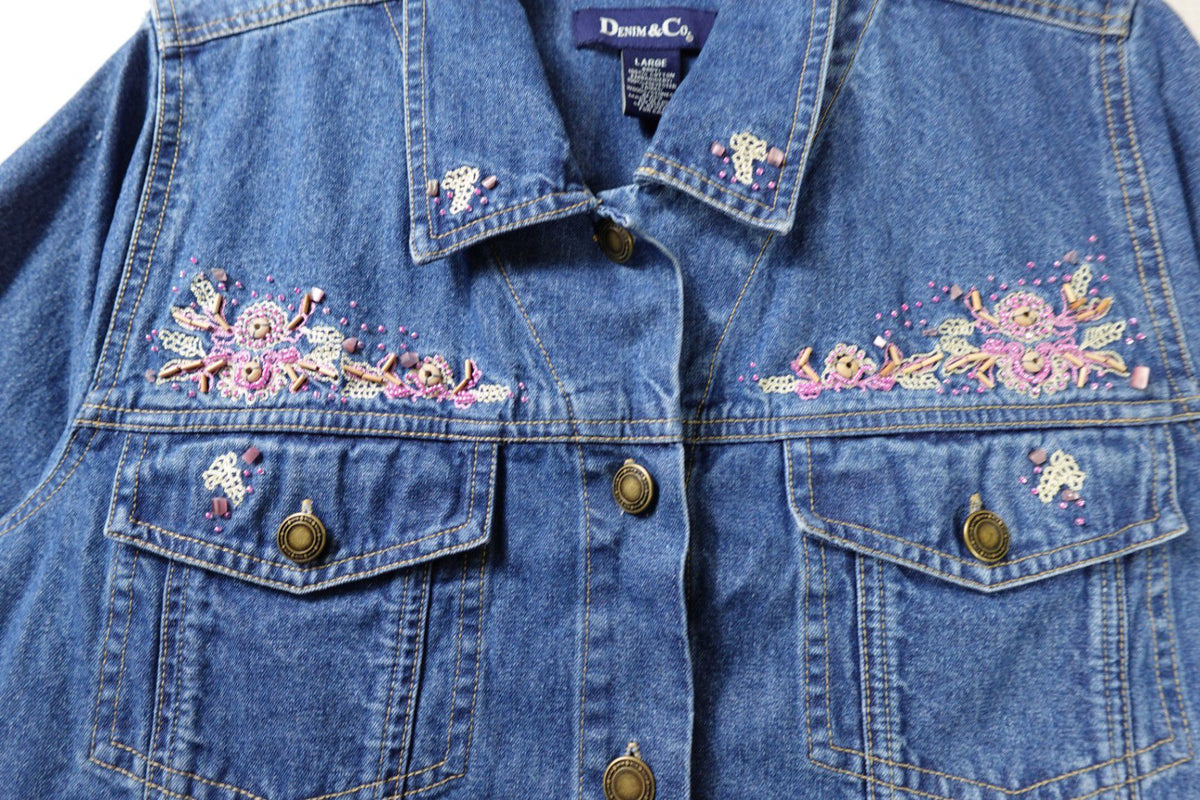 Denim & Co., Vintage Light Jacket, Large, Denim