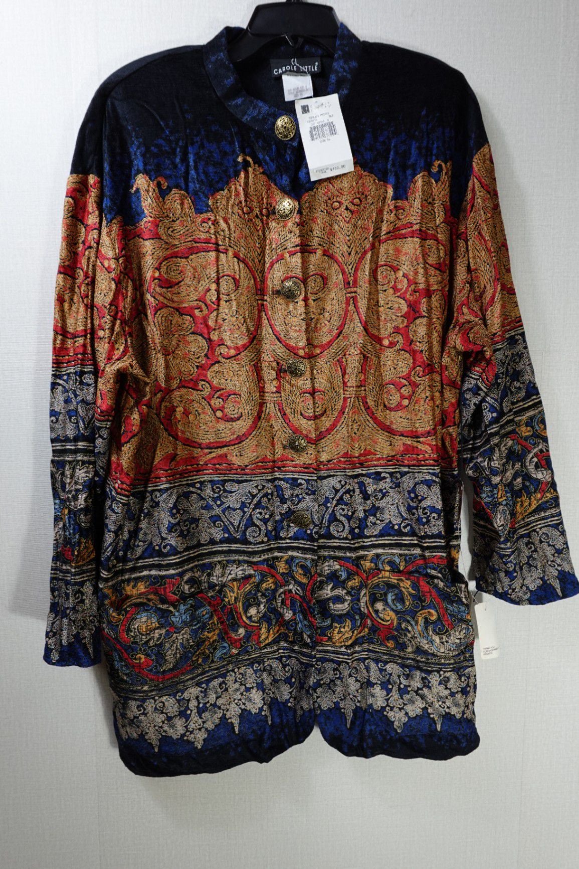Carol Little, Vintage New Long Sleeve Top, 14, rayon, cotton, viscose