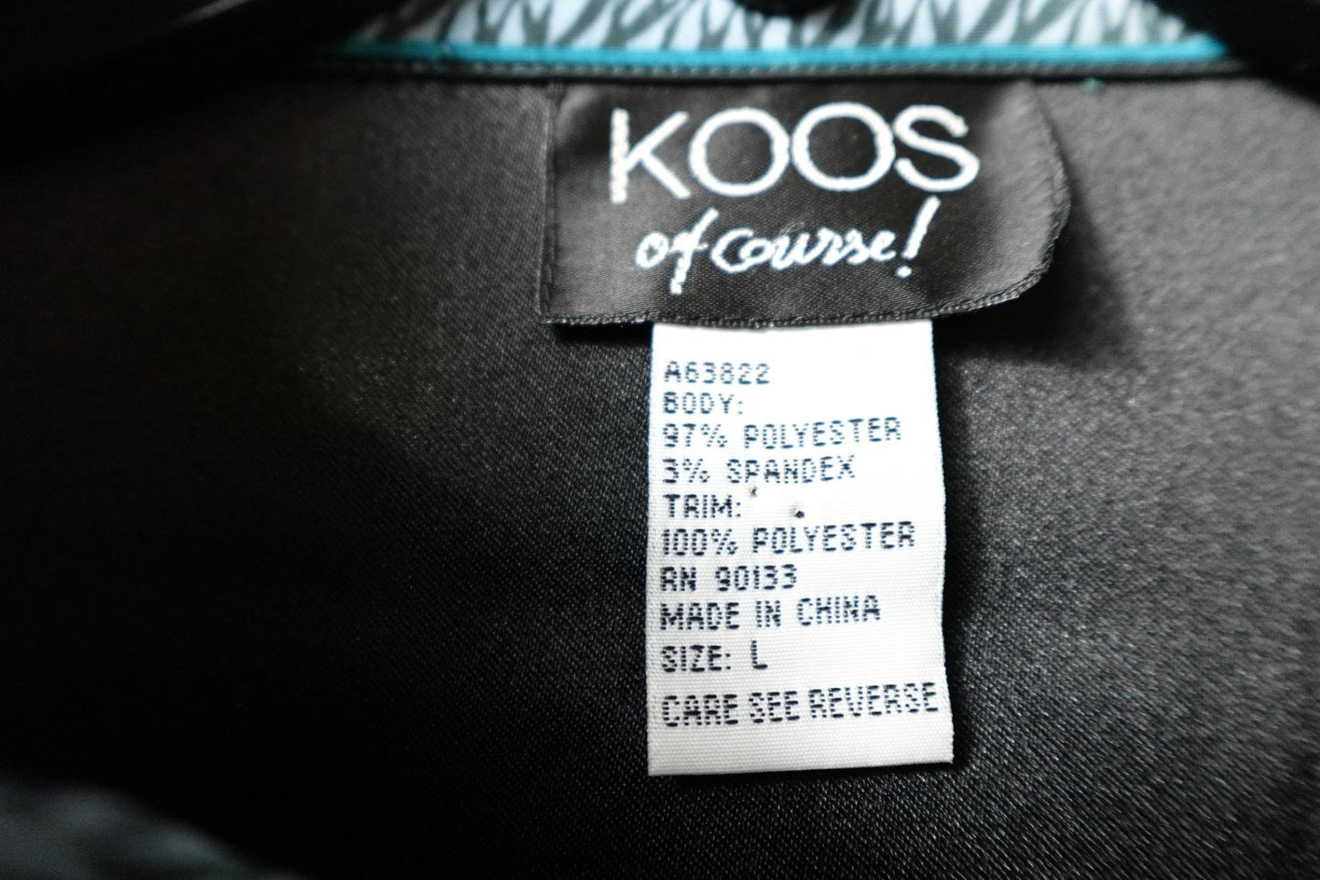 KOOS of course!, New Vintage Long Sleeve Top, L, Polyester, spandex