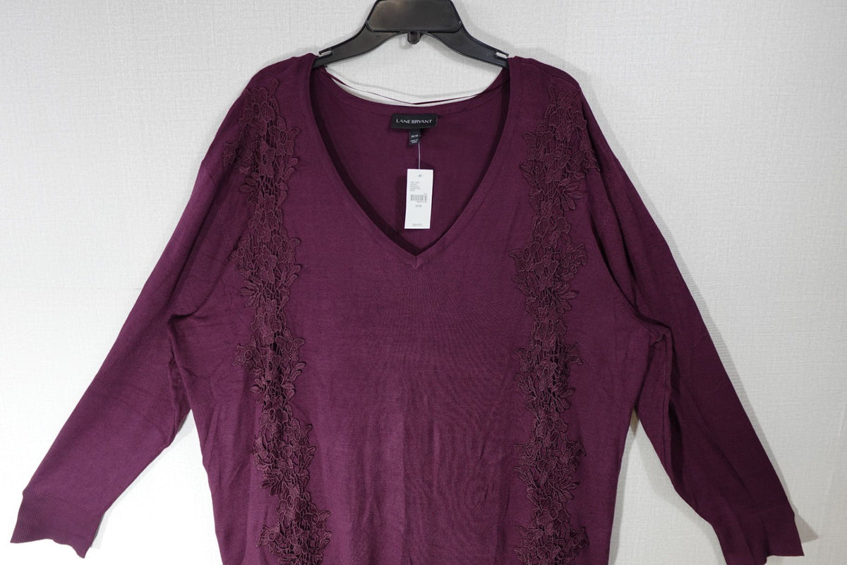 Lane Bryant, New Long Sleeves Top, 26/28, rayon, nylon blend